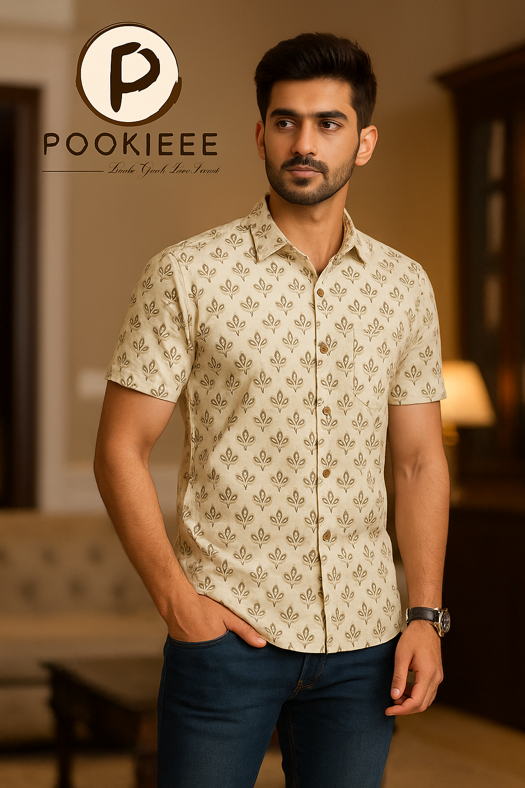 Men’s Cotton Half-Sleeve Shirt